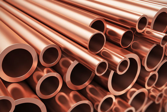 C11000 ASTM Copper Pipe , Air Conditioner Copper Pipe 0.2mm 0.5mm Thickness